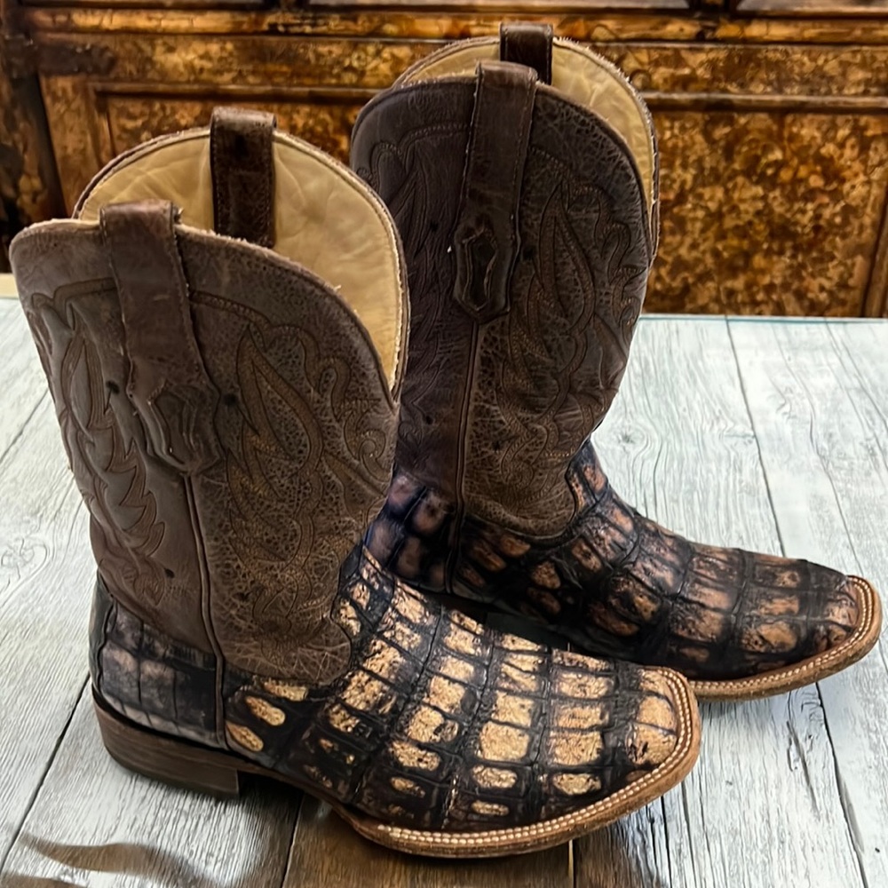 Corral Vintage Caiman Mixed Brown Cowboy Boots